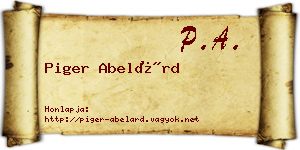 Piger Abelárd névjegykártya